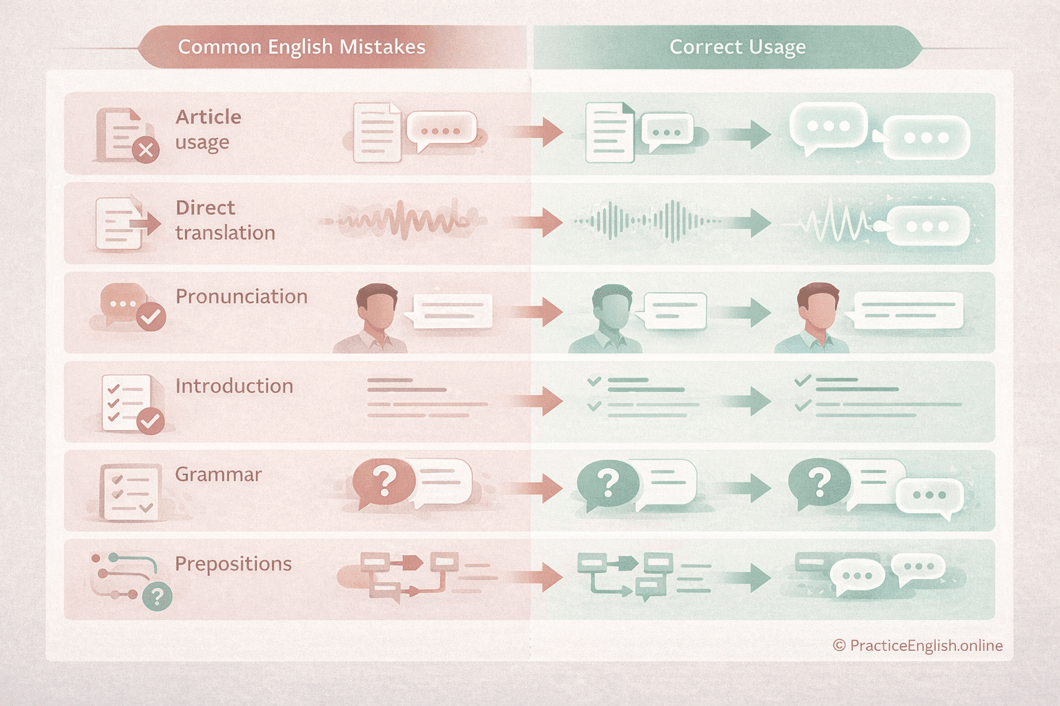 8 common English mistakes Hindi speakers make and their fixes — infographic